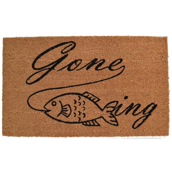 Decor Imports Rectangular Gone Fishing Doormat 578PVC - main